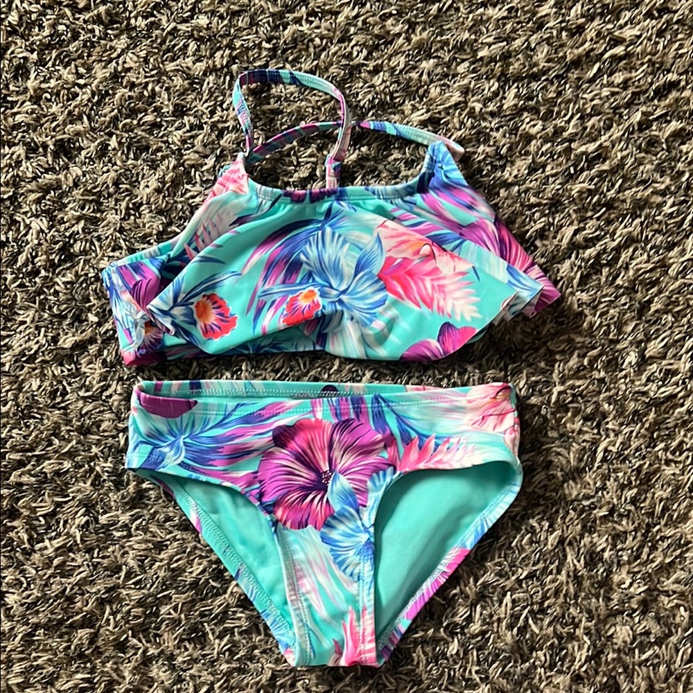 Tropical Floral Kids Swim Set